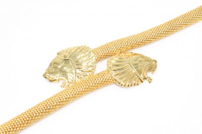 22 Ayar Altın İnce Aslan Kafası Bileklik - 3