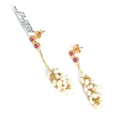 22 Ayar Altın İnci Salkımı Sallantılı Küpe - 2