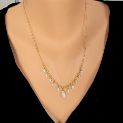 22 Ayar Altın İnci Sallantılı Kolye - Nusrettaki