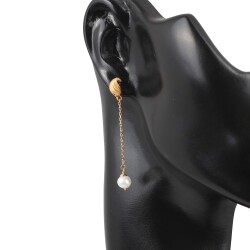 22 Ayar Altın İnci Sallantılı Küpe - Nusrettaki (1)