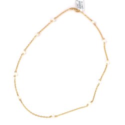 22 Ayar Altın İnci Taşlı Zincir Kolye - 3