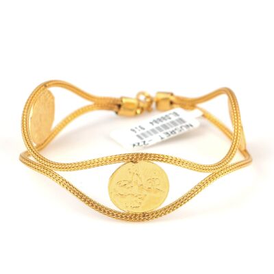 22 Ayar Altın Jesica Zincirli Paralı Bileklik - 1
