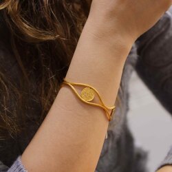 22 Ayar Altın Jesica Zincirli Paralı Bileklik - Nusrettaki