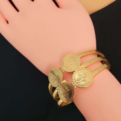 22 Ayar Altın Kaburga Model Paralı Bilezik - 2