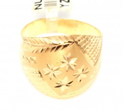 Engraved Gold Designer Ring, 22K - Nusrettaki