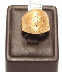 Engraved Gold Designer Ring, 22K - Nusrettaki (1)