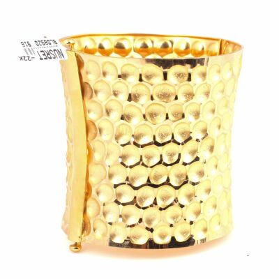 22 Ayar Altın Kalın Bal Peteği Model Bilezik - 3