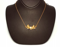 22 Ayar Altın Kuğu Modeli İnci Taşlı Kolye - 4