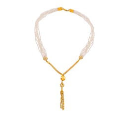 Sand Pearl Gold Necklace, 22K - Nusrettaki (1)
