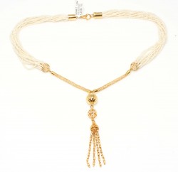 Sand Pearl Gold Necklace, 22K - 5