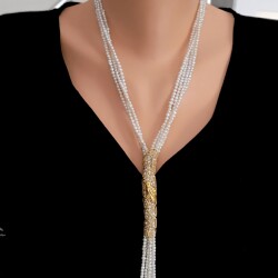 22 Ayar Altın Kuş Kafesli İnci Modeli Kolye - 6