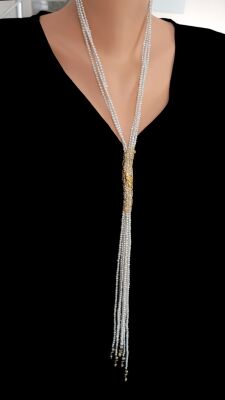 22 Ayar Altın Kuş Kafesli İnci Modeli Kolye - 1