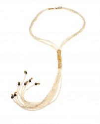 22 Ayar Altın Kuş Kafesli İnci Modeli Kolye - 3