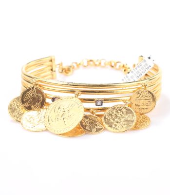 22K Gold Mahmudiye Coin Wire Bracelet - 4