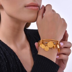 Nusrettaki - 22K Gold Mahmudiye Coin Wire Bracelet