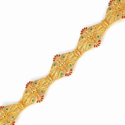 22 Ayar Altın Mineli Telkari El İşi Bileklik - 3