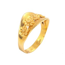 22 Ayar Altın Minik Çiçekli Yüzük - Thumbnail