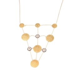 22 Ayar Altın Nazar Boncuklu Paralı Kolye - Nusrettaki (1)