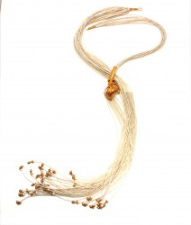 22 Ayar Altın Orkide ve Kum İnci Modeli Kolye - 3