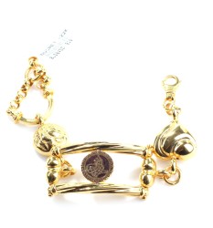Gold Ottoman Signed Design Bracelet - Nusrettaki (1)