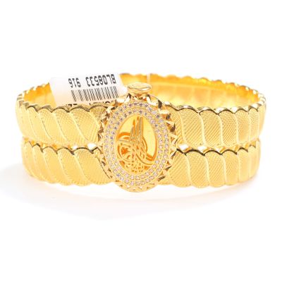 22 Ayar Altın Osmanlı Tuğralı Kelepçe Bilezik - 2