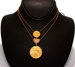 22 Ayar Altın Osmanlı Turalı Kalp Modeli Kolye - 3