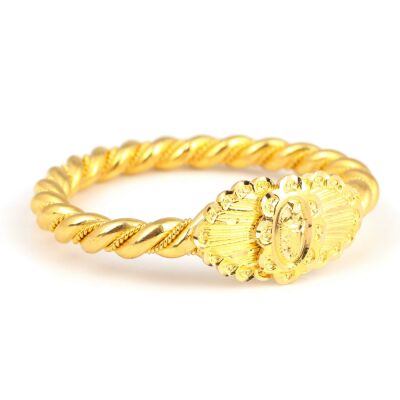 22 Ayar Altın Oval Kaşlı Burgu Tel Erzurum Burma Bilezik - 1