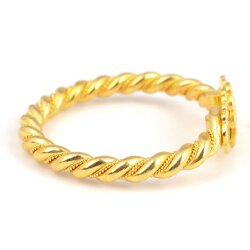 22 Ayar Altın Oval Kaşlı Burgu Tel Erzurum Burma Bilezik - 3