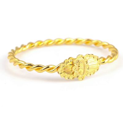 22 Ayar Altın Oval Kaşlı İnce Erzurum Burma Bilezik - 1