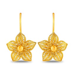 22 Ayar Altın Papatya Küpe - 3