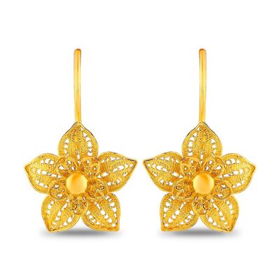 22 Ayar Altın Papatya Küpe - 3