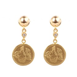 22K Gold Coins Earrings - Nusrettaki