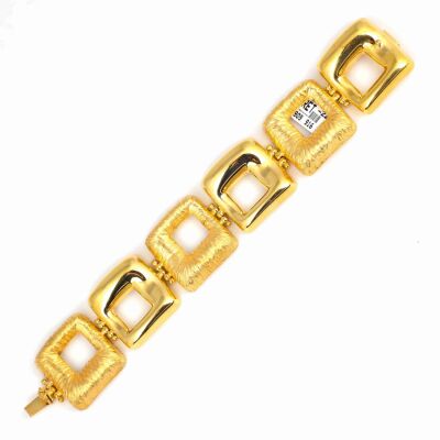 22 Ayar Altın Parlak Ve Kalemli Havuz Bileklik - 2