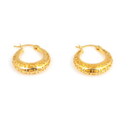 22 Ayar Altın Telkari Desenli Halka Küpe - Nusrettaki (1)