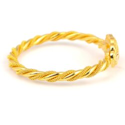 22 Ayar Altın Telkari Kaşlı Örme Burma Bilezik - 4