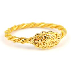 22 Ayar Altın Telkari Kaşlı Örme Burma Bilezik - Nusrettaki