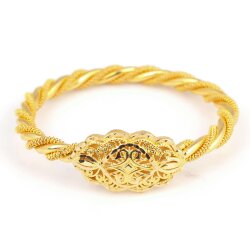 22 Ayar Altın Telkari Kaşlı Örme Burma Bilezik - 3