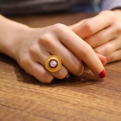 22 Ayar Altın Yakut Taşlı Yüzük - 4