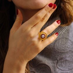 22 Ayar Altın Yakut Taşlı Yüzük - Nusrettaki