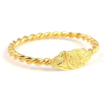 22 Ayar Altın Yaprak Kaşlı Erzurum Burma Bilezik - 1