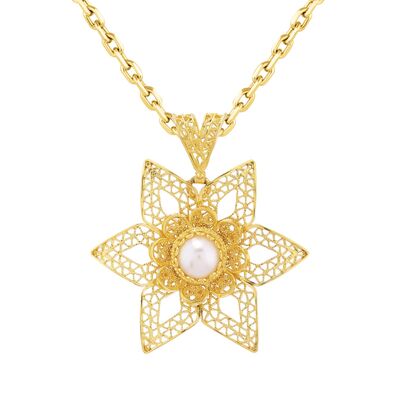 22 Ayar Altın Yıldız Çiçek Modeli Broş - 2