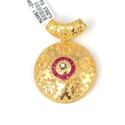 22 Ayar Altın Yuvarlak 0,15 Crt Antik Kolye Ucu - Nusrettaki