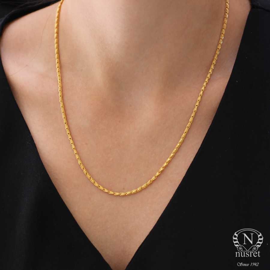 22 ayar Altın Spiral Model Zincir, İnce NUSRETTAKI