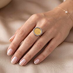 22 Ayar Taşlı Tuğralı Yüzük - Nusrettaki (1)