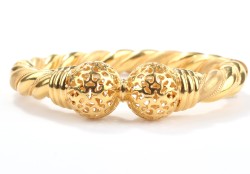 22 Carat Gold Hole Bead Ram Design Bracelet - 3