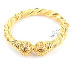 22 Carat Gold Hole Bead Ram Design Bracelet - Nusrettaki
