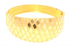 22K Gold Diamond Lines Bangle Bracelet - 2