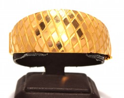 22K Gold Diamond Lines Bangle Bracelet - 3
