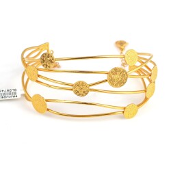 22K Gold Tube Bracelets with Ottoman Sign - 3