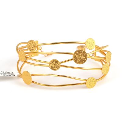 22K Gold Tube Bracelets with Ottoman Sign - 4